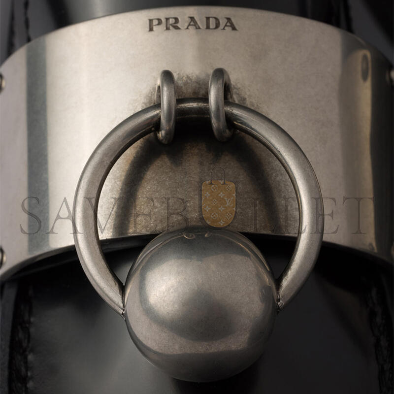 PRADA BRUSHED LEATHER LOAFERS WITH METAL DETAILS 1D981N PRADA BRUSHED LEATHER LOAFERS WITH METAL DETAILS 1D981N